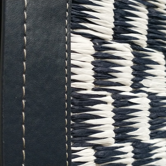 Ann Taylor oversized Raffia soft clutch sapphire - Picture 6 of 7